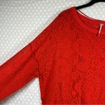 Free People Free‎ People Orange Red Floral Eyelet Not Cold In This Top Photo 4