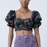 ZARA  Black Floral Crop Top Photo 0