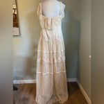 Elegant Cream Lace Wedding Dress gown costume vintage classic style flowy boho Tan Size 16W Photo 1