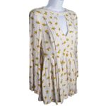 Free People Womens Cream Yellow Long Sleeve Floral Shift Tegan Mini Dress Size 0 Photo 2