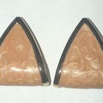 Vintage Gold Tone Shimmer Enamel Half Hoop Retro Boho Pierced Earrings Photo 0