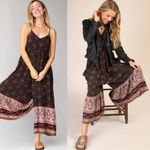 Natural Life  Bohemian Jamie V-Neck Ruffle Wide Leg Jumpsuit Mocha Tulip Medium Photo 1