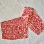 Billabong Pink Floral One-Shoulder Crop Top Photo 4