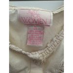 Just For Women 1X Cotton Nightgown Sleeveless Lace Trim Button Front Tan Photo 2