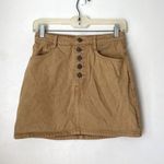 Brandy Melville John Galt Tan Beige Denim Exposed Button Mini Skirt S Photo 4