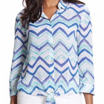 Chico's Chico’s Dallas Zigzag Button-Down Blouse #570137920 Vanity Size 2/US Large Photo 0
