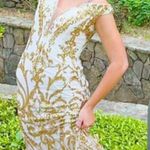 Jovani Gold and White Prom Dress Photo 1