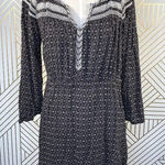 Anthropologie Holding Horses Printed Tunic Dress Embroidered Gray Size Medium Photo 0