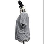 Tahari Shirt V Neck 100% Linen T-Shirt Striped Sz Large Nautical Neck Preppy Photo 2