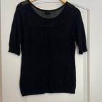 EXPRESS  Black Fitted Short Sleeve Blouse Photo 1