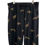 Torrid Black Leopard Graphic Elastic Waistband Wide Leg Womens Pants 1X Tall Photo 1