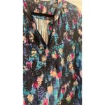 NYDJ ‎ Womens Small Pintuck Blouse Purple Abstract Top Career Workwear Colorful Photo 2