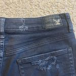 American Eagle Outfitters Black / Dark Gray Distressed Denim Jean Shorts, Size 6 Photo 8