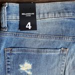 Express Jean sz 4 blue distressed jean shorts NWT Photo 3