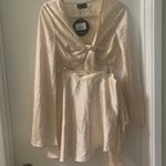 White Fox Boutique Such A Delight Crop Top and In a Dream Wrap Skirt Set in Champagne Photo 4