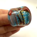 Blue glass blown cocktail ring Photo 6