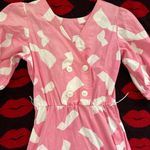 Vintage 80s Sears pink abstract puffy dress S Photo 5