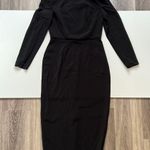 NWOT Sergio Hudson x Target Strong Shoulder Body con Black Midi Dress XS Photo 1