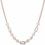 DKNY New  Gold & Crystal Disks & Links Necklace Photo 0