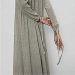 ZARA  Dress with Metallic Thread silver long sleeve with slip size med NWT Photo 2