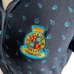 Hot Kiss  Short Sleeve Polo Shirt S Black Blue Embroidered Buttons Collared Photo 2