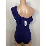 Tommy Bahama New. navy one shouldered swimsuit. Size 12. Retails $159 Photo 4