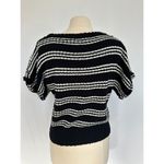 Callahan Black and White Striped Knit Top Size Medium Photo 5