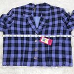 Vince Camuto  Purple Black Plaid Cropped Blazer Jacket‎ Size Medium New Photo 7