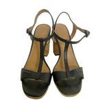 Coach  Size 8 Block Cork Heel Open Toe Strappy Black Photo 2