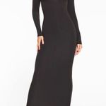 SKIMS Fits Everybody Crew Neck Long Sleeve Maxi Dress Black S NWT ( sold out) Photo 0
