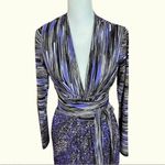 BCBG Max Azria Dress Womens Sz S A Line Wrap Long Sleeve Abstract Formal Party‍‍ Photo 1