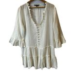 Spiaggia Dolce Cover Up Womens Size XS Lace Sheer Off White Cotton Sheer Swim Photo 0
