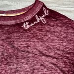 C&C California  knit long sleeve top burgundy Thankful embroidery medium C5 Photo 1