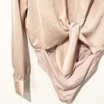 Aritzia Babaton Size Small Pink Ace Bodysuit Longsleeve Collared Photo 1