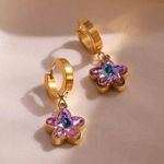 Boutique 18K Gold Plated Star Earrings with Zircon, Star Shape Earrings Photo 2