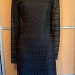 Jonathan Martin NWT Black Lace Metallic Sheath Dress Size 10 Stretch Lined Photo 2