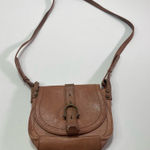 Lucky Brand Saddle Bag Leather Small Crossbody Shoulder Purse Tan Boho Western Photo 0