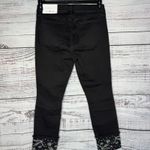 Loft Modern Straight Jeans Black Embroidered Cuff NWT 6P Photo 2