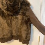 JJ basics Jj basic Cozy Brown Faux Fur Hooded reversible sweater Photo 6