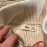 Mango MNG Sweater Size Medium 1/4 Zip Cream Tan Stripe Womens Photo 3