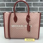 Michael Kors DK Powder Blush Mirella Tote Medium MK Signature Purse Photo 5