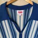 Solid & Striped  blue and white striped knit cover up polo Photo 5
