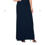 Alex Evenings  Matte Jersey Empire Sequin Lace Bodice Cowl Back Navy Maxi Dress Photo 2