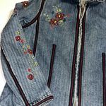 Vintage craftcore • embroidered floral jean jacket • 90s Size M Photo 2