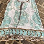 Neutral Earthy Toned Relaxed Boho Floral Tank Top Blue Photo 2
