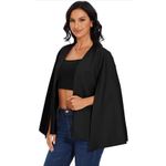 NEW Cape Blazer Split Sleeve Open Front Casual Jacket Cape Coat 2X Black Photo 1