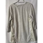 Halston Heritage HALSTON Gray Marbled V Neck 3/4 Sleeve Sweatshirt S  High-low Hem Fabric Sides Photo 5