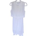 Helmut Lang  Quiet Luxury Tiered Sheer Blouson Dress 0 White Bridal Minimal Clean Photo 1