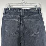 ZARA  Acid-Wash black denim high-waist straight leg raw hem jeans  Size 8 US‎ Photo 4