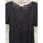 Maurice's Black Short Puff Sleeve Sweetheart Neck Size Small Ruffle Soft Photo 1